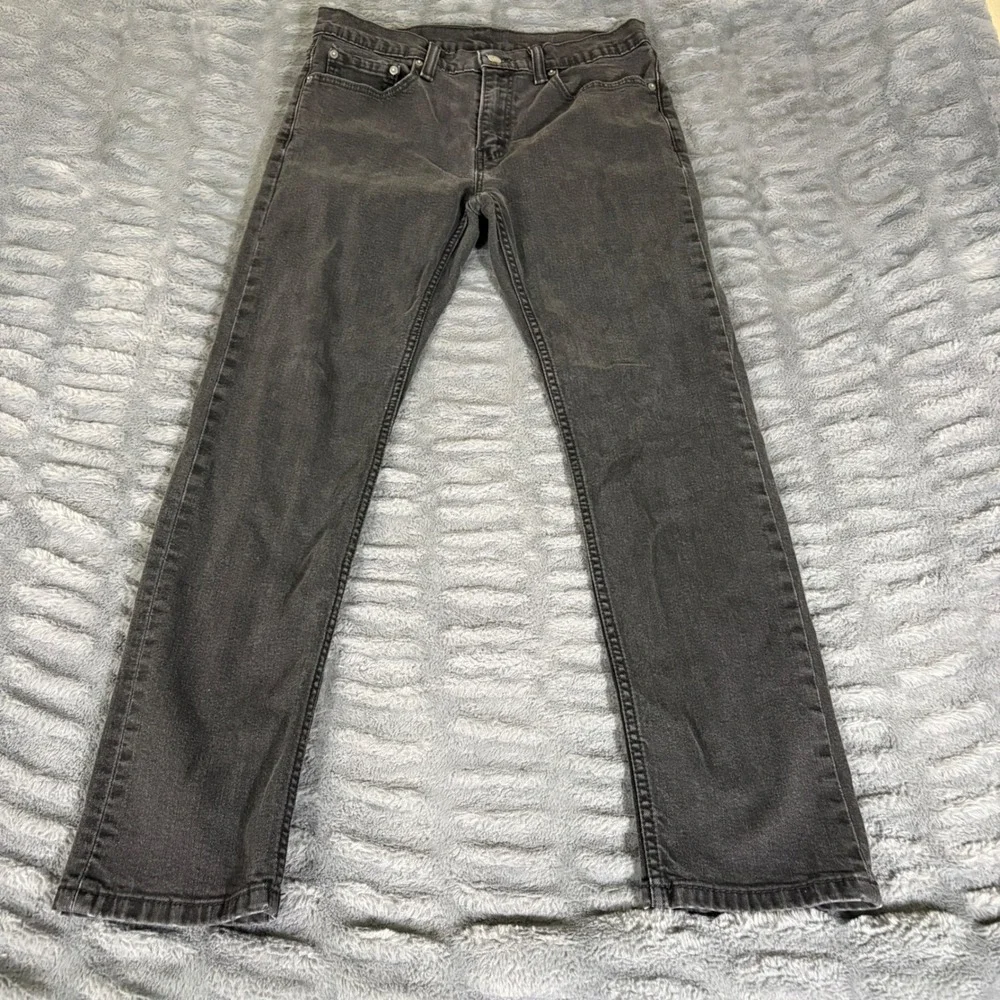 Levis 502 Regular Taper Jeans Mens 32x30 Faded Black Charcoal Denim AQ496